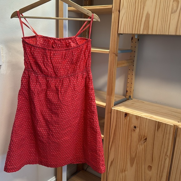 Y2K Vintage Urban Outfitters Strapless Seersucker Dotted Mini Dress - Picture 2 of 6